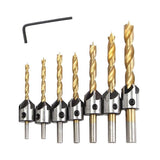 8Pcs 3-10Mm 5 Flute Countersink Drill Bit Set Reamer Woodworking Chamfer Tools - Front View