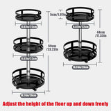 Kitchen Rotating Spice Rack Triple Layer Countertop Organizer Storage Shelf - Double Layer - Top-Down View