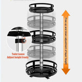 Kitchen Rotating Spice Rack Triple Layer Countertop Organizer Storage Shelf - Double Layer - Rear View