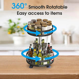 Kitchen Rotating Spice Rack Triple Layer Countertop Organizer Storage Shelf - Double Layer - Extra Image