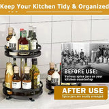 Kitchen Rotating Spice Rack Triple Layer Countertop Organizer Storage Shelf - Double Layer - Extra Image