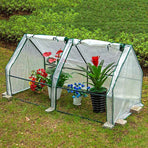 Greenhouse Cover Transparent Grid Garden Conservatory Plant Protection Tent