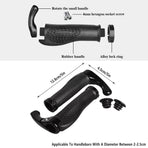 Mountain Bike Handlebar Grips Lock On Horn Style Grip Cover with Bar Ends Pair
