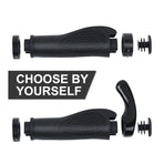 Mountain Bike Handlebar Grips Lock On Horn Style Grip Cover with Bar Ends Pair