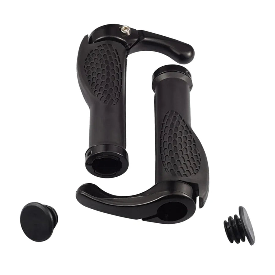 Mountain Bike Handlebar Grips Lock On Horn Style Grip Cover with Bar Ends Pair