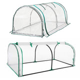 PVC Greenhouse Cover Replacement Plant Tent Garden Shelter No Frame - Grid - Front View