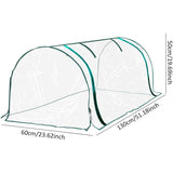PVC Greenhouse Cover Replacement Plant Tent Garden Shelter No Frame - Grid - Side View