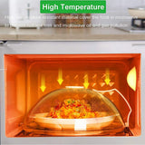 Microwave Safe Food Grade Plastic Splash Proof and Dustproof Heating Cover - Low Angle