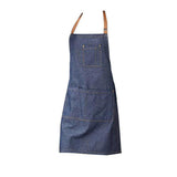 Adjustable Denim Apron Pocket Hanging Neck Cooking Kitchen Baking Bar Cafe Chefs - Front View