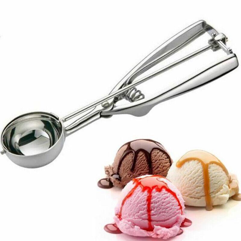Stainless Steel Icecream Ice Cream Scoop Cookie Dough Mash Spoon Trigger 6Cm Dia
