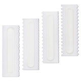 4Pcs Cake Decorating Icing Smoother Edge Frosting Scraper Comb Pastry Spatulas
