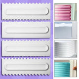 4Pcs Cake Decorating Icing Smoother Edge Frosting Scraper Comb Pastry Spatulas - Top-Down View