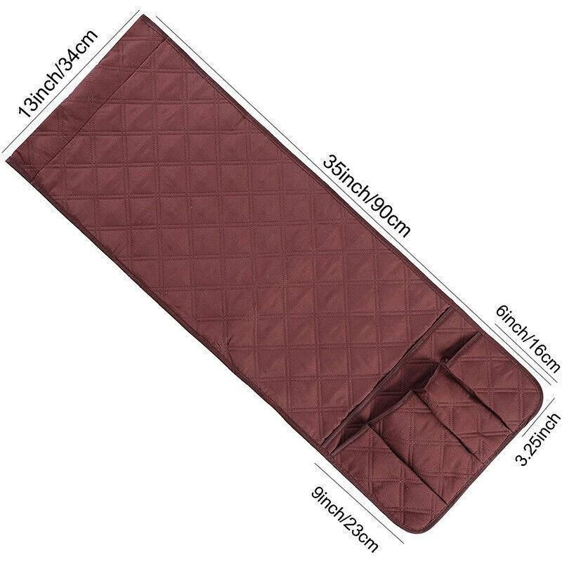 5 Pockets Couch Organizer Remote Storage Holder Sofa Chair Arm Control Rest Bag - Grey