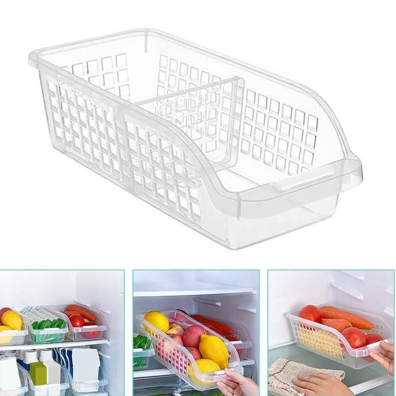 4pcs Refrigerator Storage Box Transparent Plastic Household Organizer Kitchen