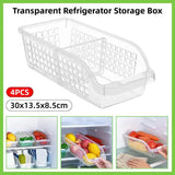 4pcs Refrigerator Storage Box Transparent Plastic Household Organizer Kitchen - Extra Image
