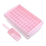 55 Grids Ice Cube Tray Mould With Lid And Storage Box Scoop Set Maker Ice Cube - Green - Close-Up Angle