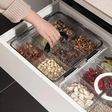 Portable Household Kitchen Refrigerator Storage Box Food Organizer Fresh Keeper - Black - Top-Down View