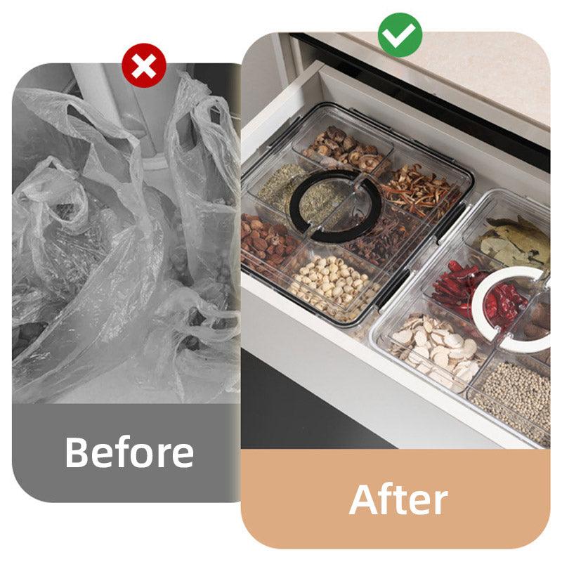 Portable Household Kitchen Refrigerator Storage Box Food Organizer Fresh Keeper - Black