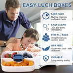 1-Piece Blue Two-Tier Lunch Box with Tray, Dressing Container and Fork