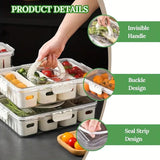 Refrigerator Crisper Storage Box Food Organizer Container for Kitchen Fridge - Rear View