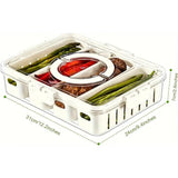 Refrigerator Crisper Storage Box Food Organizer Container for Kitchen Fridge - Side View