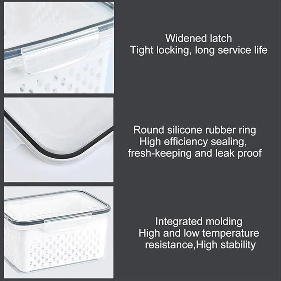 3PCS Food Storage Container Set Fridge Microwave Plastic Safe Fresh Keeping Box
