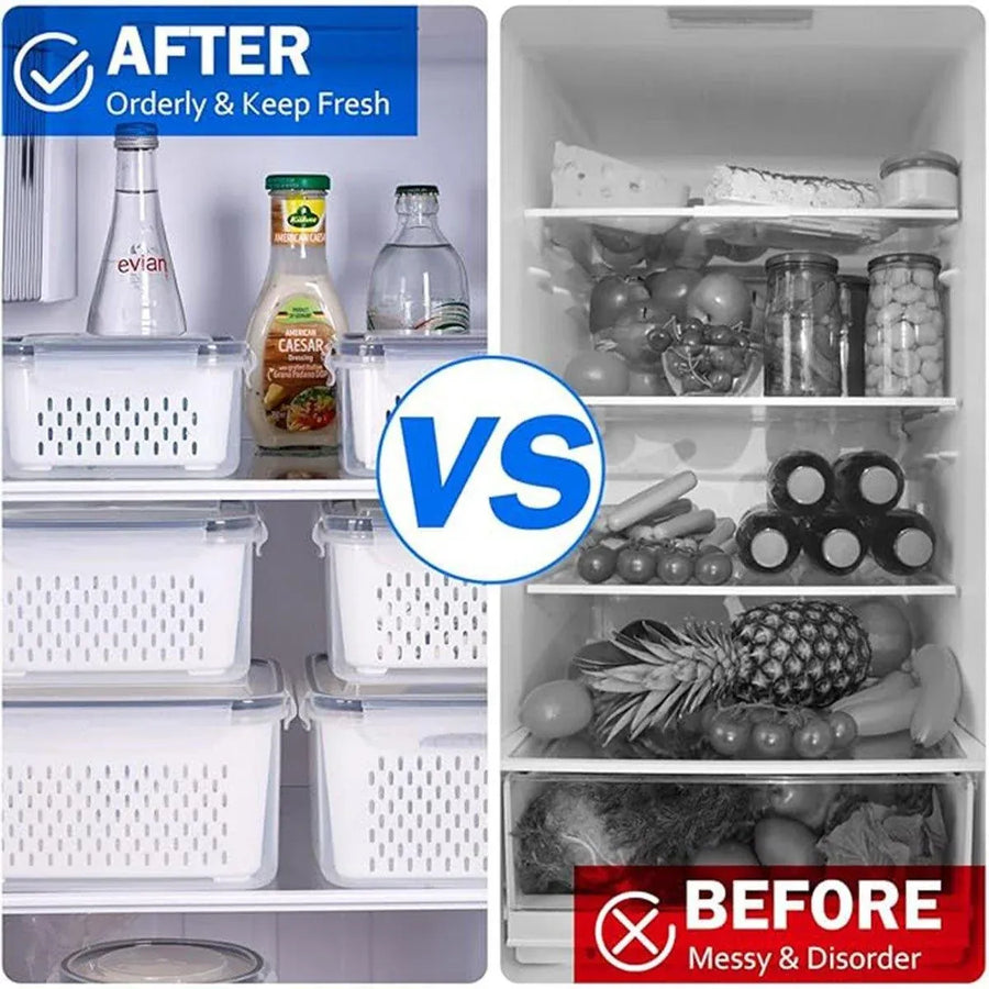 3PCS Food Storage Container Set Fridge Microwave Plastic Safe Fresh Keeping Box