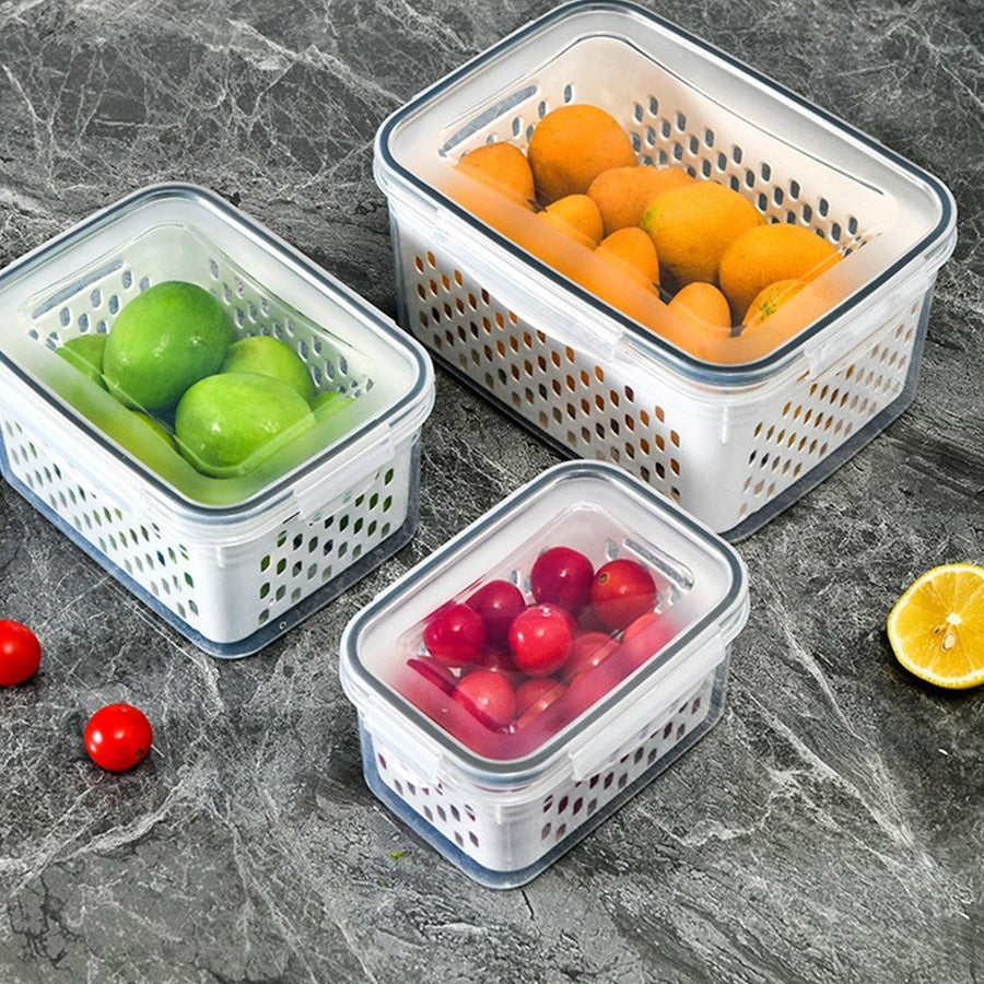 3PCS Food Storage Container Set Fridge Microwave Plastic Safe Fresh Keeping Box
