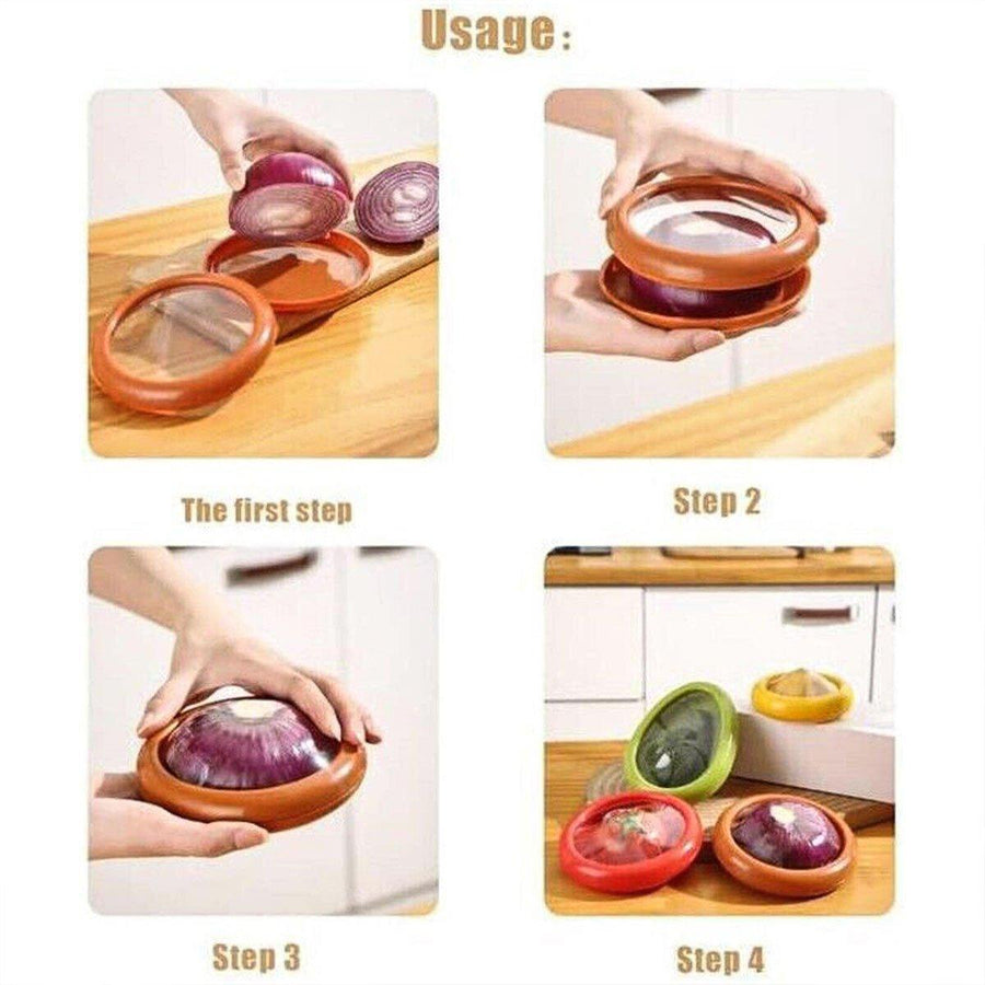 4PCS Vegetable Fruit Shaped Storage Saver Food Containers for Fridge Kitchen