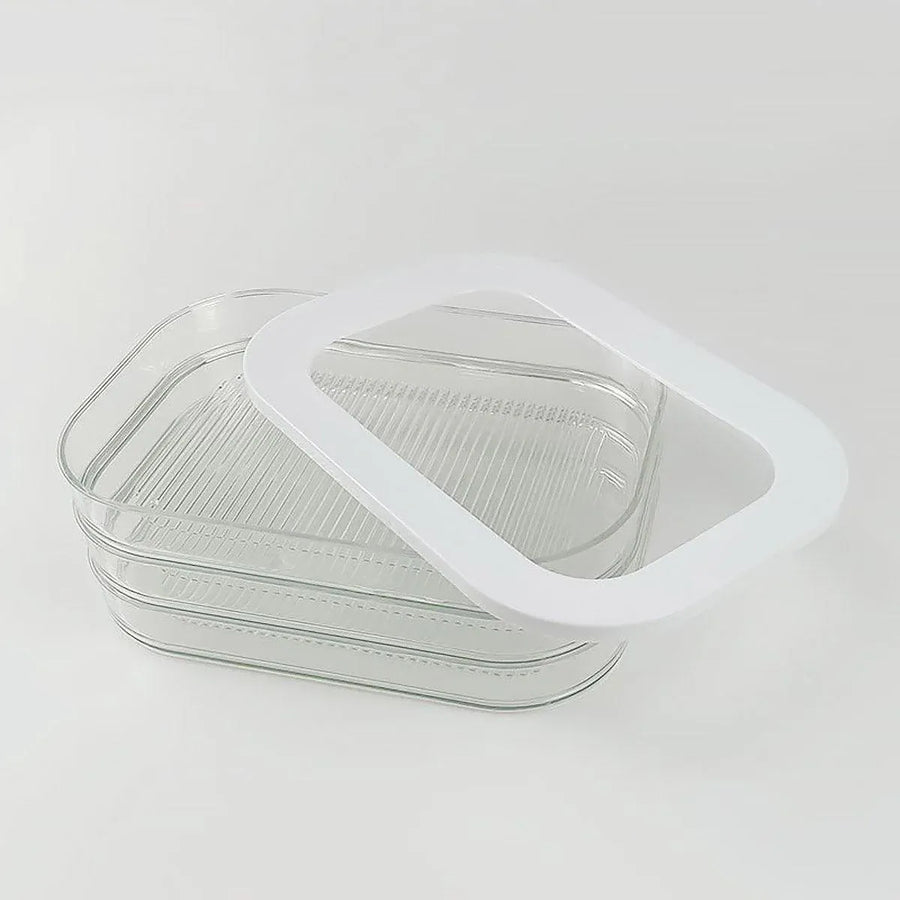 Food Grade Transparent Plastic Freezer Storage Box With Lid For Kitchen Fridge