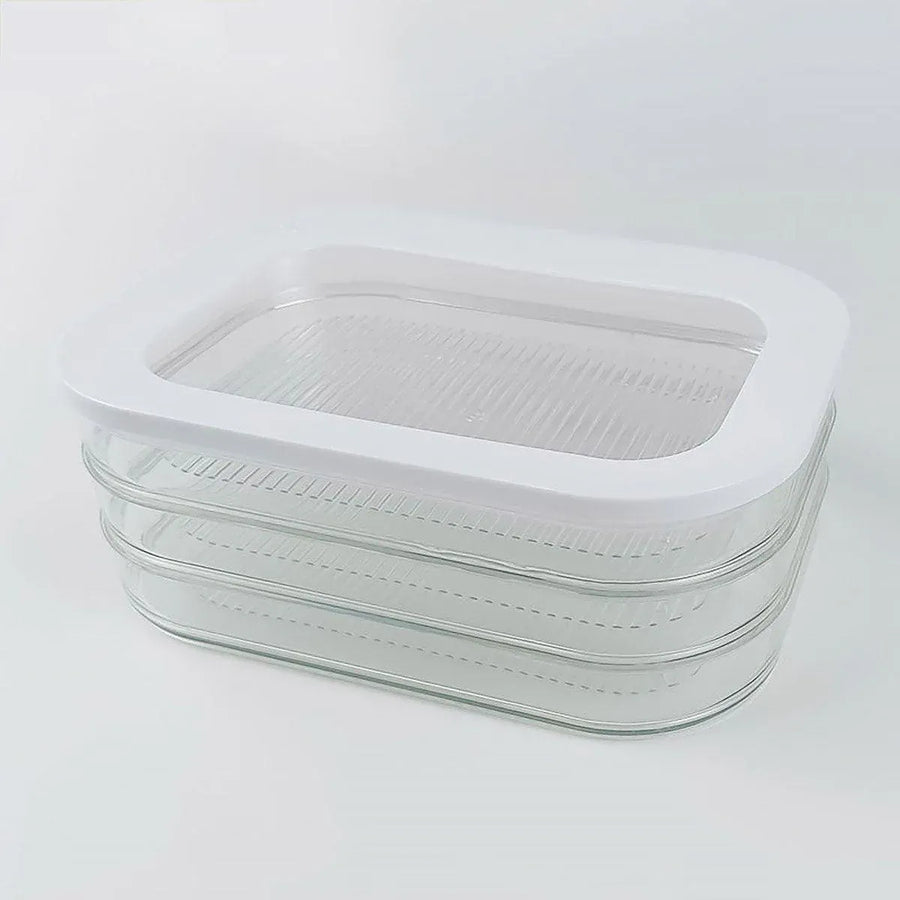 Food Grade Transparent Plastic Freezer Storage Box With Lid For Kitchen Fridge