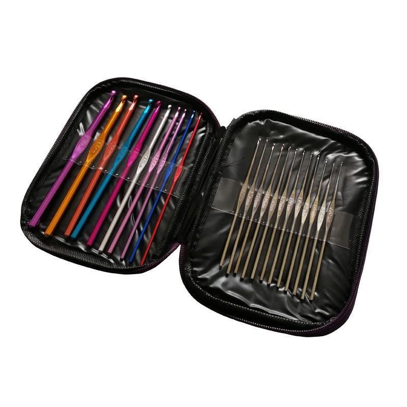22PCS Crochet Hook Set Aluminium Knitting Needles with Case for DIY Yarn Craft