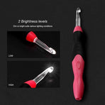 11 In 1 Led Light Up Crochet Hooks Set - Pink