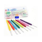 Knitting Needles Crochet Hooks Set Tools Kit Yarn Sewing Tools Grip With Box DIY - 45-Degree Angle