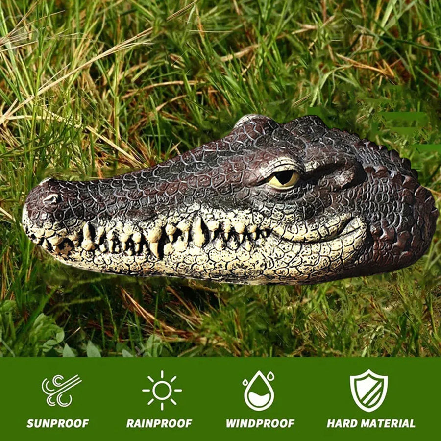 PU Floating Crocodile Head For Yard Patio Outdoor Decor Water Feature Decoration