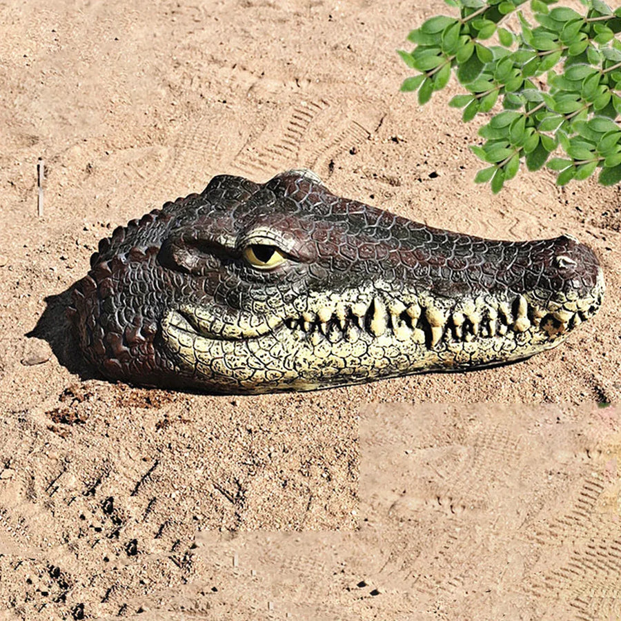 PU Floating Crocodile Head For Yard Patio Outdoor Decor Water Feature Decoration