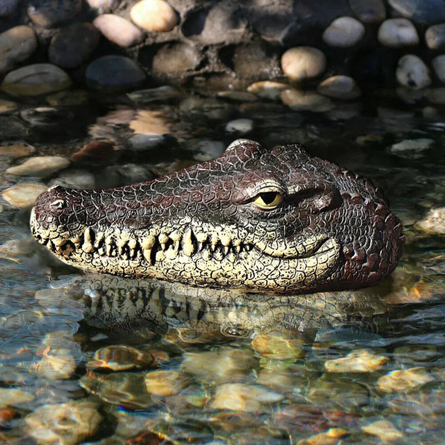 PU Floating Crocodile Head For Yard Patio Outdoor Decor Water Feature Decoration