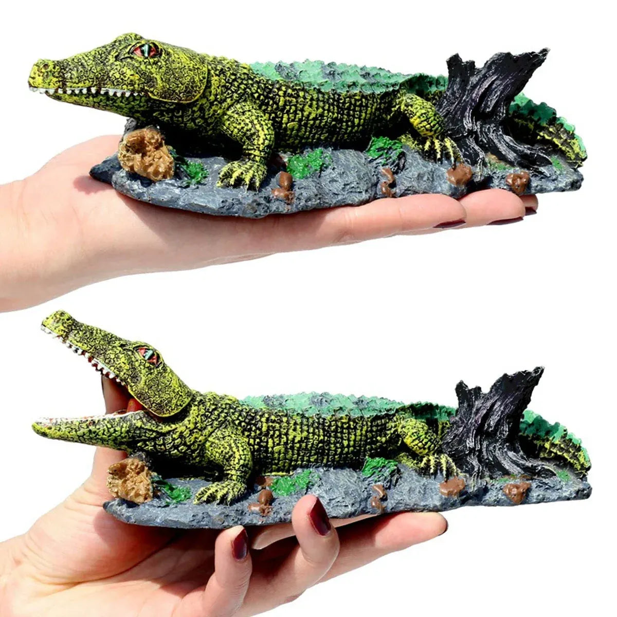 Crocodile Ornament Model A Simulation Reptile 3D Fish Tank Decoration Aquarium