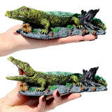 Crocodile Ornament Model A Simulation Reptile 3D Fish Tank Decoration Aquarium - Top-Down View