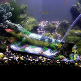 Crocodile Ornament Model A Simulation Reptile 3D Fish Tank Decoration Aquarium - Rear View