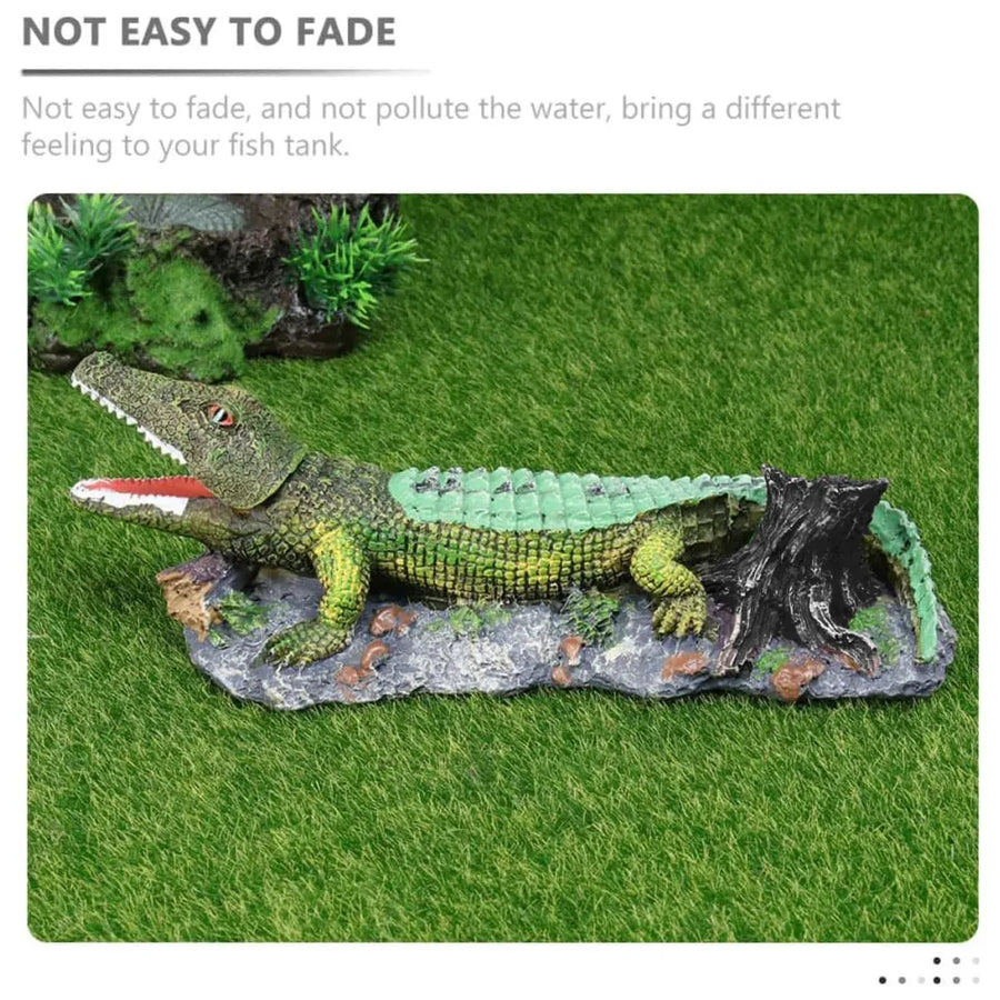Crocodile Ornament Model A Simulation Reptile 3D Fish Tank Decoration Aquarium