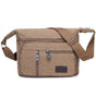 Multi Layer Canvas Crossbody Bag Casual Shoulder Bag for Travel Messenger Bag - Coffee