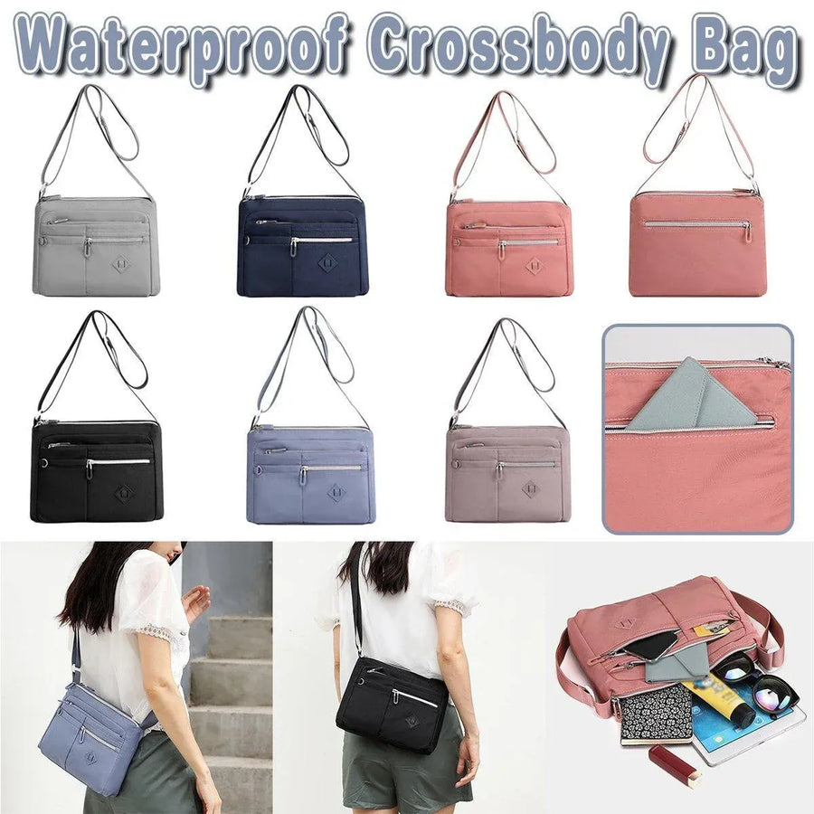 Ladies Large Capacity Crossbody Bag Single Shoulder Small Square Bag Handbag - Grey