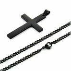Stainless Steel Cross Pendant Men Women Chain Necklace Religious Jewelry Au