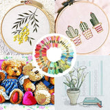 50/100 Colours Colourful Egyptian Cross Stitch Cotton Embroidery Threads - 50PCS (50 Colours) - Top-Down View