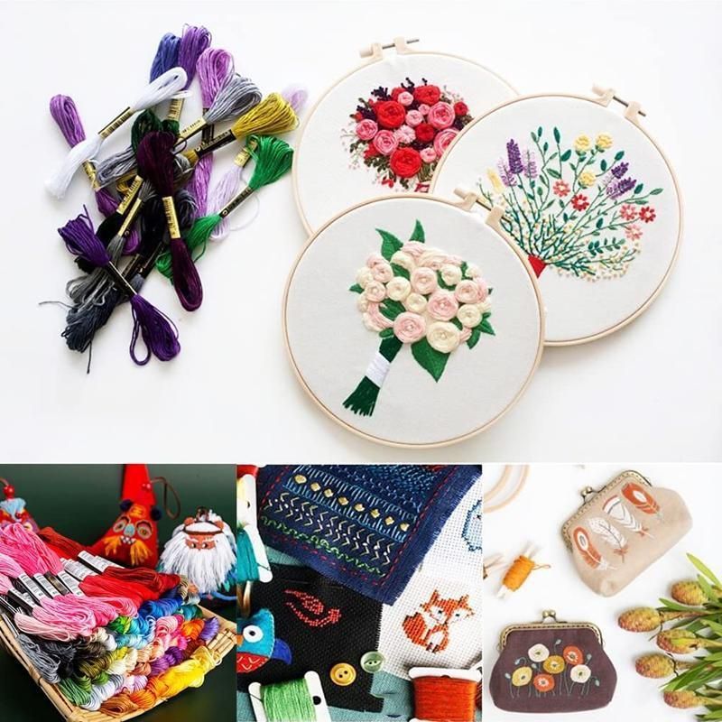 50/100 Colours Colourful Egyptian Cross Stitch Cotton Embroidery Threads - 50PCS (50 Colours)