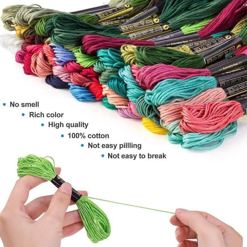 50/100 Colours Colourful Egyptian Cross Stitch Cotton Embroidery Threads - 50PCS (50 Colours)