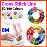 50/100 Colours Colourful Egyptian Cross Stitch Cotton Embroidery Threads - 50PCS (50 Colours)