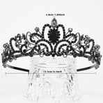 Princess Rhinestone Queen Hair Tiara Headband Hair Accessories Crystal Crown - Gold-White