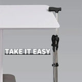 Stainless Steel Walking Stick with Seat Folding Cane Chair for Travel and Outdoor Use - Close-Up Angle